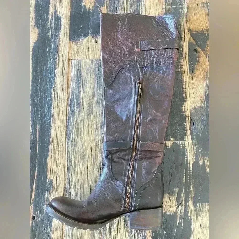 NEW Freebird by Steven Quebec Antique Brown Leather Equestrian OTK Boot Sz 8